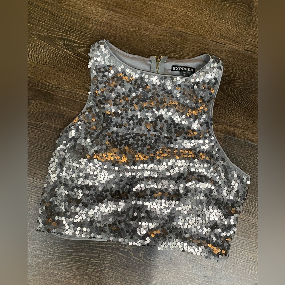 Sparkle Champagne Crop Top